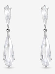 Jon Richard Silver Rhodium Plated Delicate Crystal Drop Earrings - Image 1 of 2