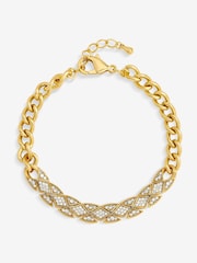 Jon Richard Gold 14K Plated and Pave Link Bracelet - Image 1 of 3
