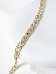 Jon Richard Gold 14K Plated and Pave Link Bracelet - Image 3 of 3
