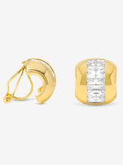 Jon Richard Gold Plated and Crystal Dome Clip Earrings - Image 1 of 2