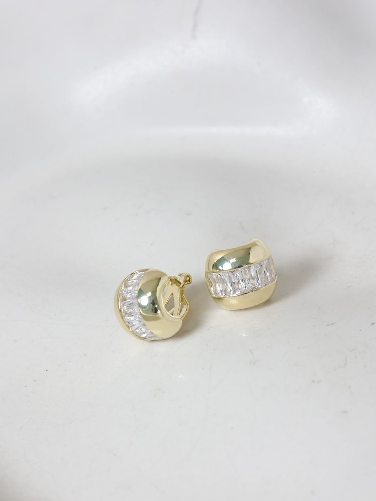 Jon Richard Gold Plated and Crystal Dome Clip Earrings - Image 2 of 2