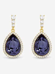 Jon Richard Silver Rhodium Plated and Crystal Vitrail Drop Earrings - Image 1 of 3