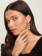 Jon Richard Silver Tone Crystal Statement Drop Earrings - Image 2 of 3
