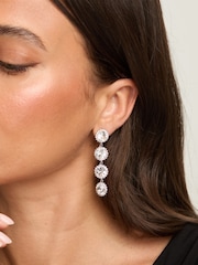Jon Richard Silver Tone Crystal Statement Drop Earrings - Image 3 of 3