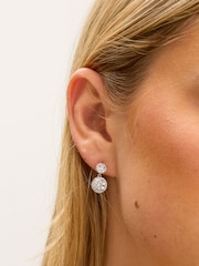 Jon Richard Silver Rhodium Plated and Cubic Zirconia Double Halo Drop Set Gift Box - Image 4 of 5