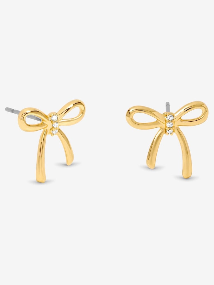 Jon Richard Gold 18K Plated Bow Earrings Hanging Heart - Image 1 of 2