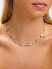 Jon Richard Silver Rhodium Plated and Diamond Cut Station Clover Necklace Gift Box - Image 3 of 4