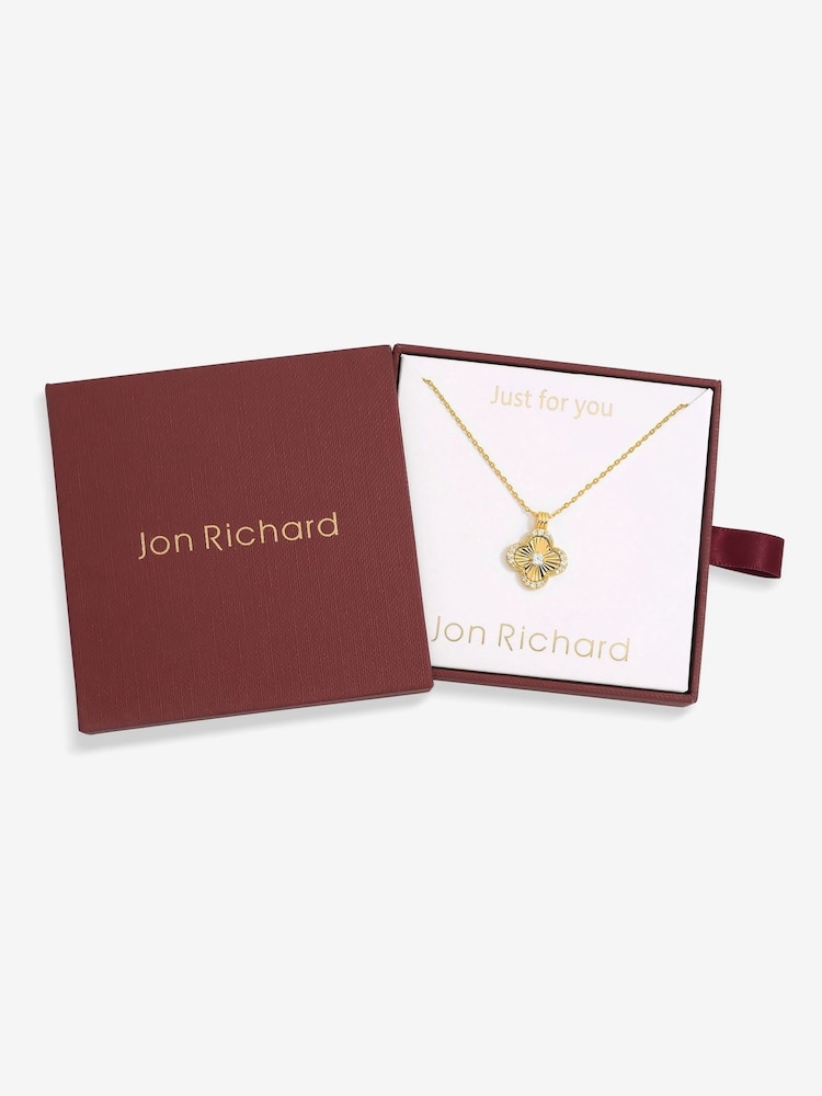 Jon Richard Gold 18K Plated Clover Pendant - Gift Box - Image 1 of 4