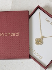 Jon Richard Gold 18K Plated Clover Pendant - Gift Box - Image 3 of 4