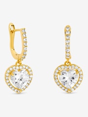 Jon Richard Gold Plated and Crystal Halo Heart Hoop Earrings - Image 1 of 2