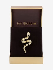Jon Richard Gold Plated Crystal and Jet Snake Brooch Gift Box - Image 3 of 3