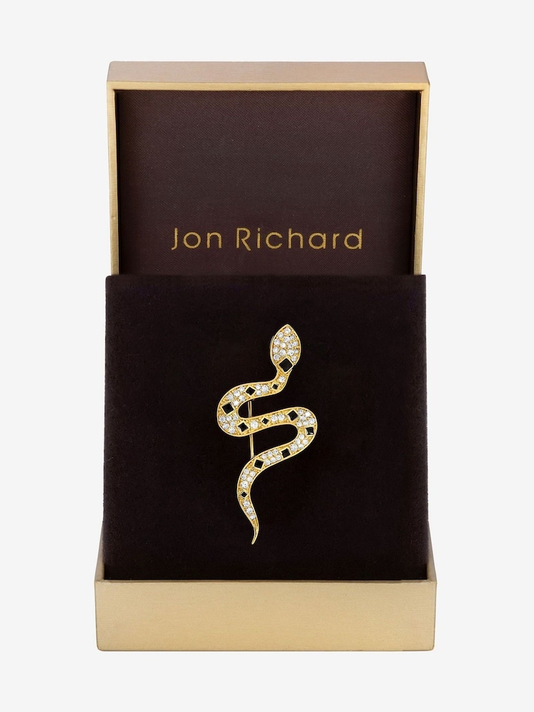 Jon Richard Gold Plated Crystal and Jet Snake Brooch Gift Box - Image 3 of 3 Jon Richard Gold Plated Crystal and Jet Snake Brooch Gift Box - Image 3 of 3