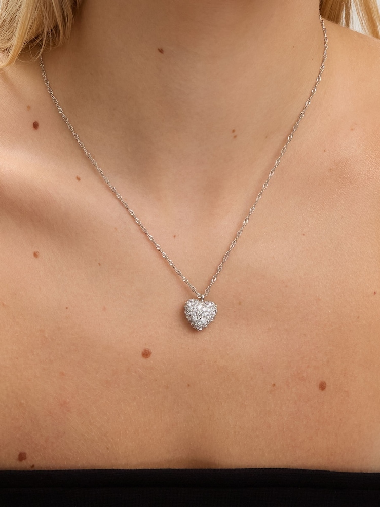 Jon Richard Silver Rhodium Plated and Pave Heart Pendant Gift Box - Image 4 of 4 Jon Richard Silver Rhodium Plated and Pave Heart Pendant Gift Box - Image 4 of 4