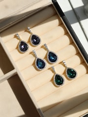 Jon Richard Gold Plated and Emerald Pear Drop Earrings - Image 3 of 3