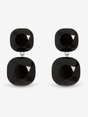Jon Richard Silver Rhodium Plated Jet Statement Stone Drop Earrings - Image 1 of 1