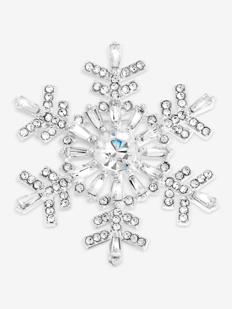 Jon Richard Silver Plated and Crystal Snowflake Brooch Gift Box - Image 1 of 2