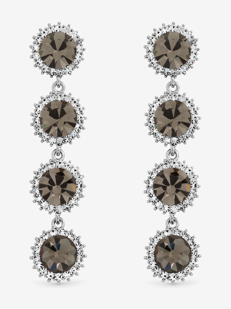 Jon Richard Silver Tone Black Diamond Statement Drop Earrings - Image 1 of 1