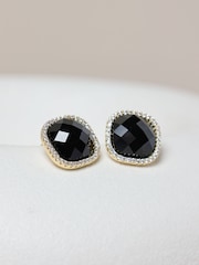 Jon Richard Gold Plated and Jet Crystal Stud Earrings - Image 1 of 2