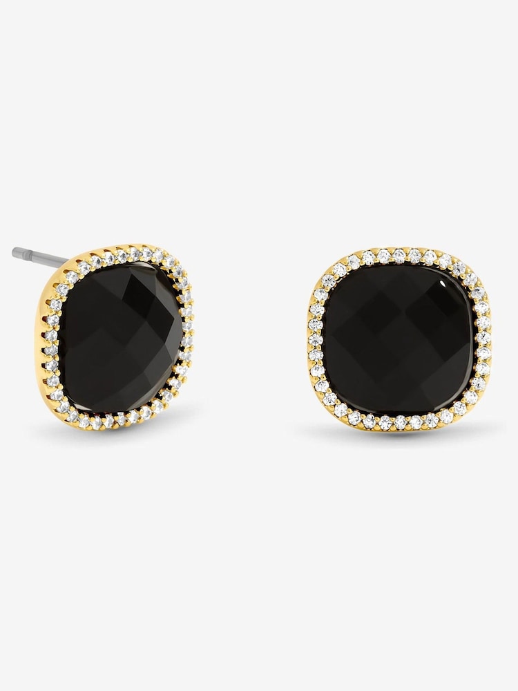 Jon Richard Gold Plated and Jet Crystal Stud Earrings - Image 2 of 2