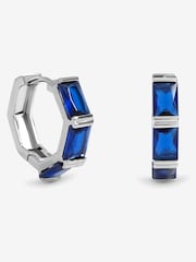 Jon Richard Silver Plated and Sapphire Hoop Earrings - Image 1 of 3