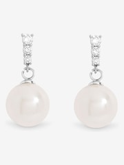 Jon Richard Silver Rhodium Plated Crystal Stick and Pearl Earrings - Image 1 of 4