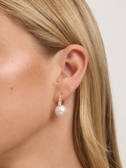 Jon Richard Silver Rhodium Plated Crystal Stick and Pearl Earrings - Image 2 of 4