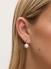 Jon Richard Silver Rhodium Plated Crystal Stick and Pearl Earrings - Image 4 of 4