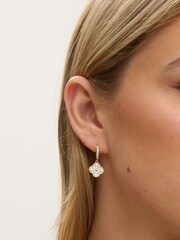 Jon Richard Gold Plated Pave Clover Earrings - Image 3 of 4