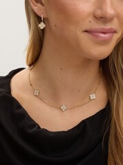 Jon Richard Gold Plated Pave Clover Earrings - Image 4 of 4