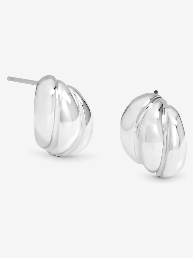 Jon Richard Silver Plated Mini Ribbed Stud Earrings - Image 1 of 3 Jon Richard Silver Plated Mini Ribbed Stud Earrings - Image 1 of 3