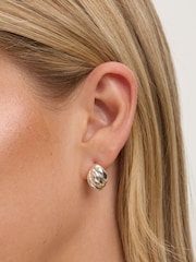Jon Richard Silver Plated Mini Ribbed Stud Earrings - Image 2 of 3