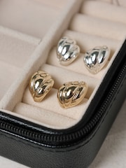 Jon Richard Silver Plated Mini Ribbed Stud Earrings - Image 3 of 3