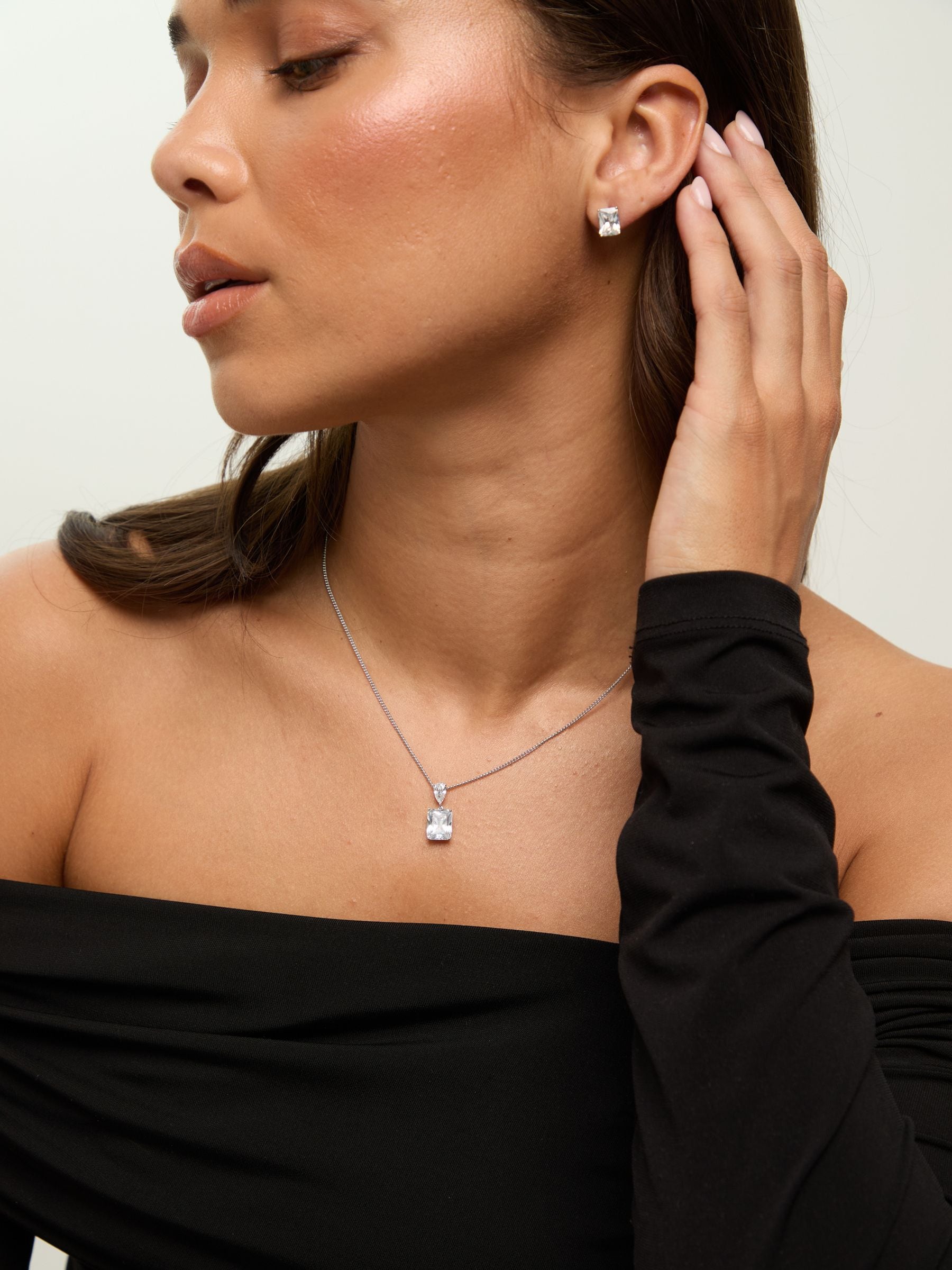 小物 theOne Buy Jon Richard Silver Rhodium Plated Crystal Open Stone Pendant