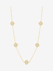Jon Richard Gold Plated Pave Clover Necklace - Image 1 of 4