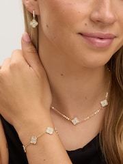 Jon Richard Gold Plated Pave Clover Necklace - Image 4 of 4