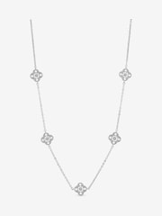 Jon Richard Silver Rhodium Plated and Pave Clover Necklace - Image 1 of 4