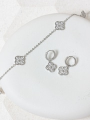 Jon Richard Silver Rhodium Plated and Pave Clover Necklace - Image 2 of 4