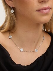 Jon Richard Silver Rhodium Plated and Pave Clover Necklace - Image 3 of 4