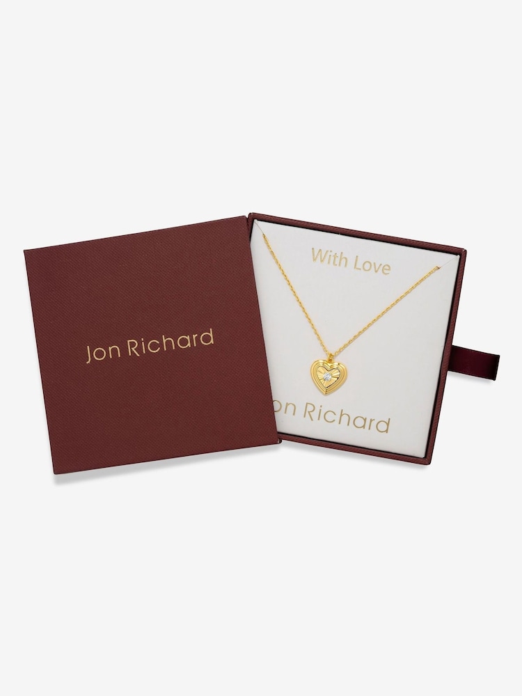 Jon Richard Gold 18K Plated Heart Pendant Gift Box - Image 1 of 3