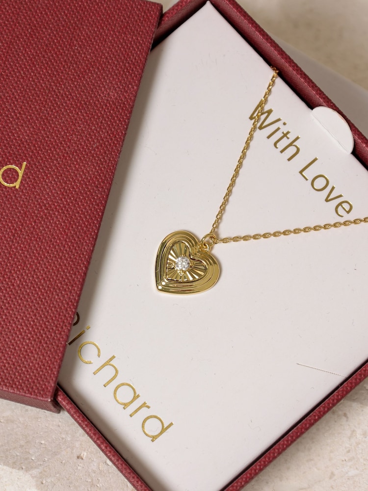 Jon Richard Gold 18K Plated Heart Pendant Gift Box - Image 2 of 3