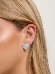 Jon Richard Silver Rhodium Plated Baguette Cubic Zirconia Stud Clip Earrings - Image 2 of 3