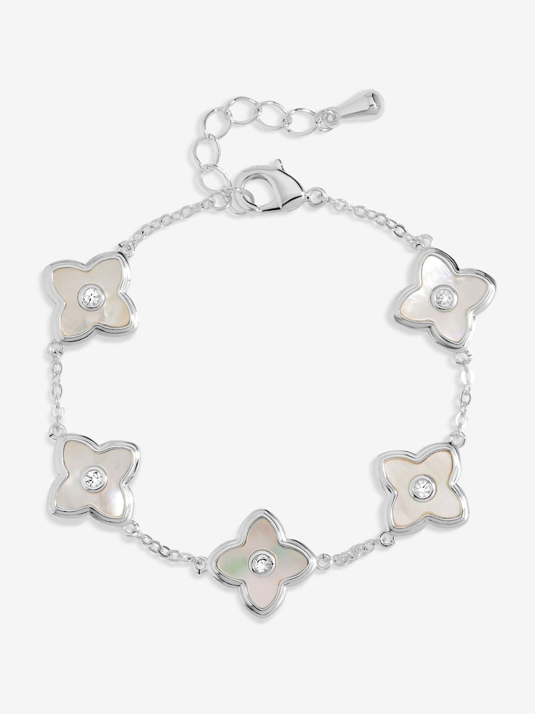 Jon Richard Silver Plated and Mother of Pearl Clover Bracelet - Image 1 of 3