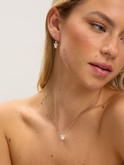 Jon Richard Silver Rhodium Plated Crystal Bow and Pearl Drop Set Gift Box - Image 3 of 4
