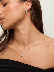 Jon Richard Silver Rhodium Plated Crystal Leaf and Pearl Drop Set - Gift Box - Image 3 of 3