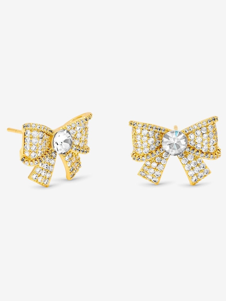 Jon Richard Gold Plated and Pave Bow Studs - Image 1 of 2