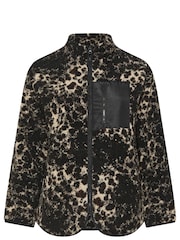 Yours Curve Black Borg Nylon Pocket Fleece - Image 6 of 6