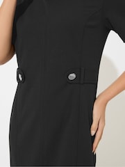 M&Co Black Button Detail Tailored Shift Dress - Image 4 of 5