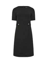 M&Co Black Button Detail Tailored Shift Dress - Image 5 of 5