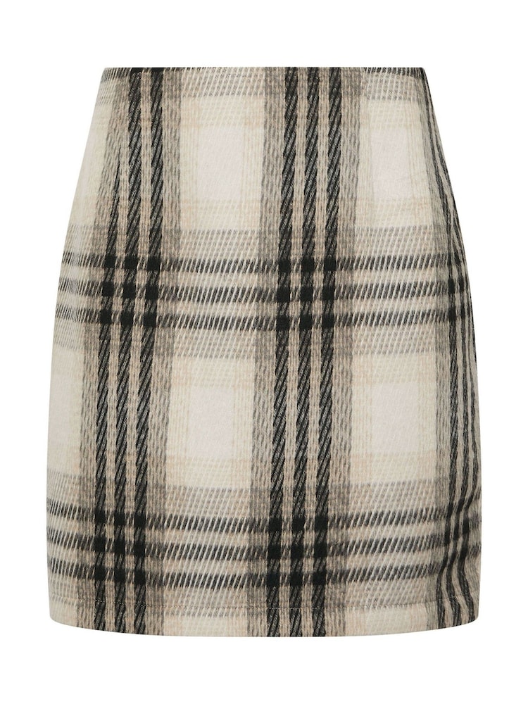 M&Co Natural Check A-Line Skirt - Image 1 of 1 M&Co Natural Check A-Line Skirt - Image 1 of 1
