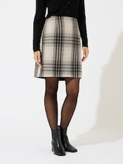 M&Co Natural Check A-Line Skirt - Image 3 of 6